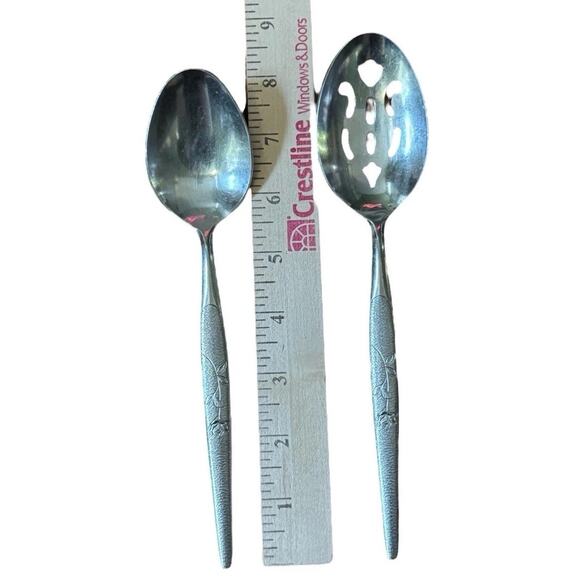 Fluer National Silver Co. Nasco Stainless Steel Table Serving Spoons (2) Japan - Picture 6 of 6